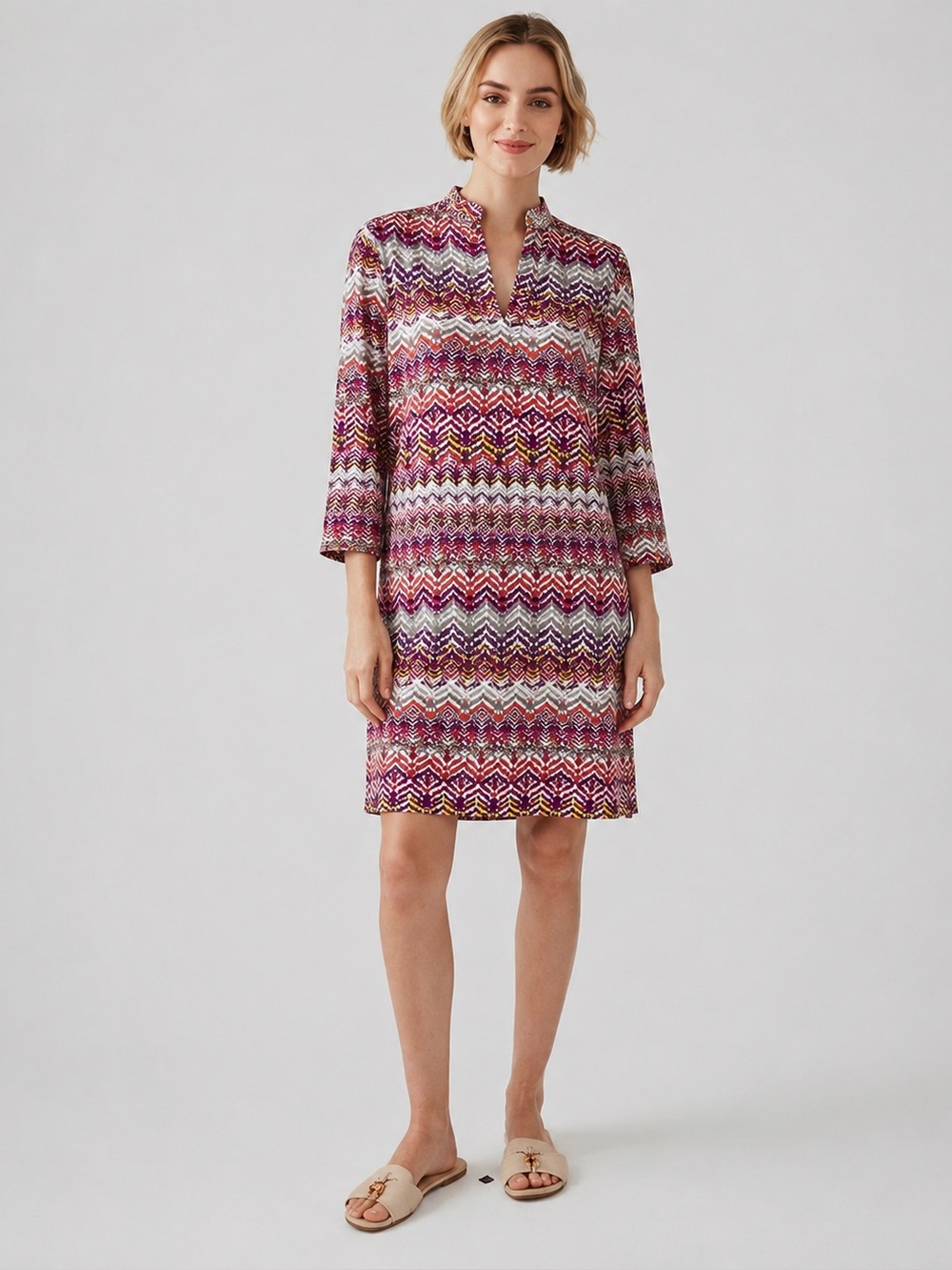 NEW $175 Ellie Kai Long Sleeve Cooling Fabric Shift Dress Pattern *13